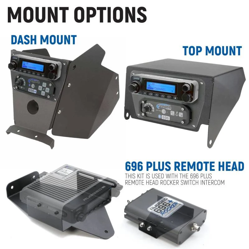 Rugged Radios 696 PLUS G1 GMRS Mobile Radio and Intercom Kit - Top Mount - Can-Am Maverick X3 - Image 4